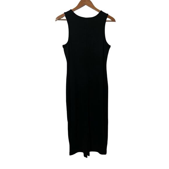 Marine Layer Lexi Ribbed Daytime Midi Dress Size L Black Bodycon Stretch NWT - Picture 4 of 9